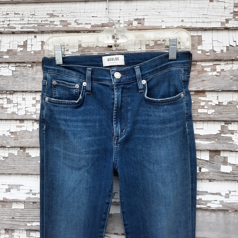 AGOLDE Sophie High Rise Raw Hem Crop Skinny Denim Jean. Style A018-3005 size 27 - Picture 5 of 8